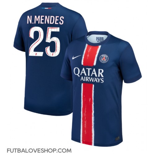 Dres Paris Saint-Germain Nuno Mendes #25 Domáci 2024-25 Krátky Rukáv